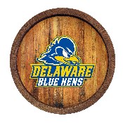 Delaware Blue Hens: Logo - "Faux" Barrel Top Sign, NCDELA-240-04