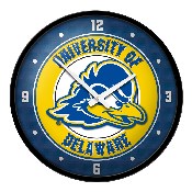 Delaware Blue Hens: Modern Disc Wall Clock, NCDELA-510-01