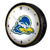 Delaware Blue Hens: Retro Lighted Wall Clock, NCDELA-550-01