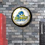 Delaware Blue Hens: Logo - Retro Lighted Wall Clock, NCDELA-550-02