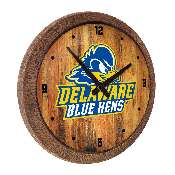 Delaware Blue Hens: Logo - "Faux" Barrel Top Wall Clock, NCDELA-560-04