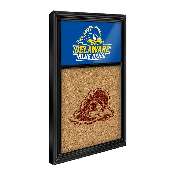 Delaware Blue Hens: Logo, Dual Print - Cork Note Board, NCDELA-640-04