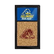 Delaware Blue Hens: Logo, Dual Print - Cork Note Board, NCDELA-640-04
