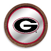 Georgia Bulldogs: "Faux" Barrel Top Mirrored Wall Sign, FNB-NCGEOR-245-01A