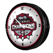 Georgia Bulldogs: National Champions - Retro Lighted Wall Clock, FNB-NCGEOR-550-99A