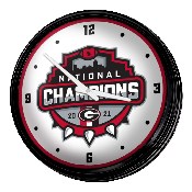Georgia Bulldogs: National Champions - Retro Lighted Wall Clock