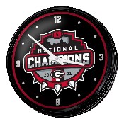 Georgia Bulldogs: National Champions - Retro Lighted Wall Clock, FNB-NCGEOR-550-99A