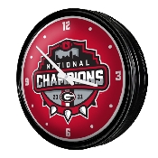 Georgia Bulldogs: National Champions - Retro Lighted Wall Clock, FNB-NCGEOR-550-99A