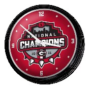Georgia Bulldogs: National Champions - Retro Lighted Wall Clock, FNB-NCGEOR-550-99A