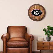 Georgia Bulldogs: "Faux" Barrel Top Wall Clock, NCGEOR-560-01