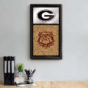 Georgia Bulldogs: Dual Logo - Mirrored Cork Note Board, FNB-NCGEOR-645-02