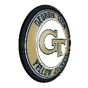 Georgia Tech Yellow Jackets: Round Slimline Lighted Wall Sign, NCGTYJ-130-01