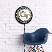 Georgia Tech Yellow Jackets: Round Slimline Lighted Wall Sign, NCGTYJ-130-01
