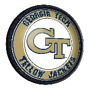 Georgia Tech Yellow Jackets: Round Slimline Lighted Wall Sign, NCGTYJ-130-01
