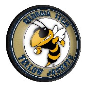 Georgia Tech Yellow Jackets: Mascot - Round Slimline Lighted Wall Sign, FNB-NCGTYJ-130-02A