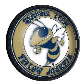 Georgia Tech Yellow Jackets: Mascot - Round Slimline Lighted Wall Sign, FNB-NCGTYJ-130-02A