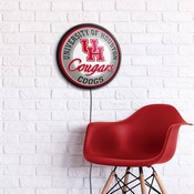 University of Houston Cougars Slimline Illuminated Team Spirit Wall Sign-Round, FNB-NCHOUS-130