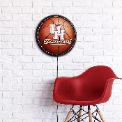 Houston Cougars: Basketball - Round Slimline Lighted Wall Sign, NCHOUS-130-11