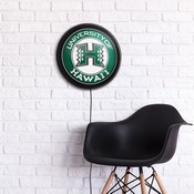 Hawaii Warriors: Round Slimline Lighted Wall Sign, NCHWIW-130-01