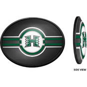 Hawaii Warriors: Oval Slimline Lighted Wall Sign, FNB-NCHWIW-140-01A