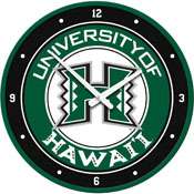 Hawaii Warriors: Modern Disc Wall Clock, NCHWIW-510-01