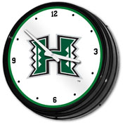 Hawaii Warriors: Retro Lighted Wall Clock, NCHWIW-550-01