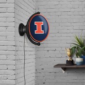 Illinois Fighting Illini: Original Oval Rotating Lighted Wall Sign, FNB-NCILLI-125-01A