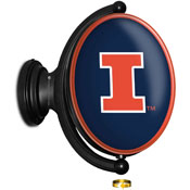 Illinois Fighting Illini: Original Oval Rotating Lighted Wall Sign, FNB-NCILLI-125-01A