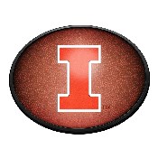 Illinois Fighting Illini: Pigskin - Oval Slimline Lighted Wall Sign, NCILLI-140-21