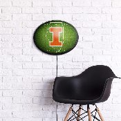 Illinois Fighting Illini: On the 50 - Oval Slimline Lighted Wall Sign, NCILLI-140-22