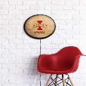Iowa State Cyclones: Hardwood - Oval Slimline Lighted Wall Sign, NCIOST-140-12