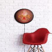 Iowa State Cyclones: Pigskin - Oval Slimline Lighted Wall Sign, NCIOST-140-21
