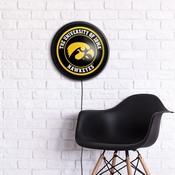 University of Iowa Hawkeyes Slimline Illuminated Team Spirit Wall Sign-Round, FNB-NCIOWA-130