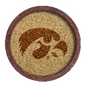 Iowa Hawkeyes: "Faux" Barrel Framed Cork Board, FNB-NCIOWA-632-01A