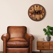 James Madison Dukes: Branded "Faux" Barrel Top Wall Clock, NCJMUD-560-02