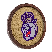 James Madison Dukes: Mascot - "Faux" Barrel Framed Cork Board, FNB-NCJMUD-632-02A