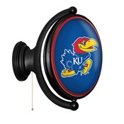 Kansas Jayhawks: Original Oval Rotating Lighted Wall Sign, NCKANS-125-01