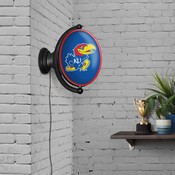 Kansas Jayhawks: Original Oval Rotating Lighted Wall Sign, NCKANS-125-01