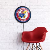 Kansas Jayhawks: Round Slimline Lighted Wall Sign, NCKANS-130-01