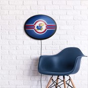 Kansas Jayhawks: Oval Slimline Lighted Wall Sign, FNB-NCKANS-140-01A