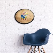 Kansas Jayhawks: Hardwood - Oval Slimline Lighted Wall Sign, NCKANS-140-12