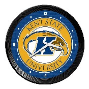 Kent State Golden Flashes: Ribbed Frame Wall Clock, FNB-NCKENT-530-01A