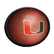 Miami Hurricanes: Pigskin - Oval Slimline Lighted Wall Sign, NCMIAM-140-21