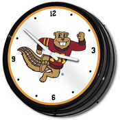 Minnesota Golden Gophers: Goldy Tail - Retro Lighted Wall Clock, NCMINN-550-02