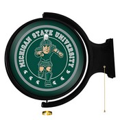 MSU - Michigan State Spartans Rotating Illuminated Team Spirit Wall Sign-Round, FNB-NCMIST-115