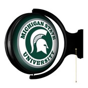 Michigan State Spartans: Original Round Double-Sided Rotating Lighted Wall Sign, NCMIST-115-04