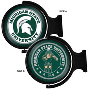 Michigan State Spartans: Original Round Double-Sided Rotating Lighted Wall Sign, NCMIST-115-04