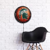 Michigan State Spartans: Basketball - Round Slimline Lighted Wall Sign, NCMIST-130-11