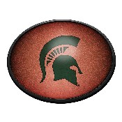Michigan State Spartans: Pigskin - Oval Slimline Lighted Wall Sign, NCMIST-140-21
