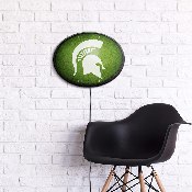 Michigan State Spartans: On the 50 - Oval Slimline Lighted Wall Sign, NCMIST-140-22